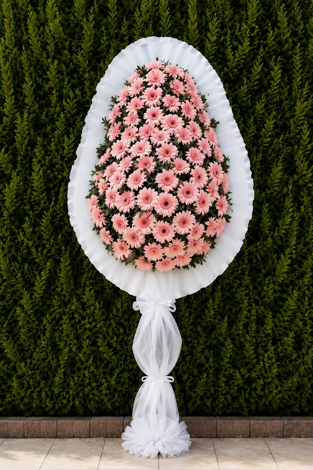 Pembe Gerbera Ayaklı Çelenk