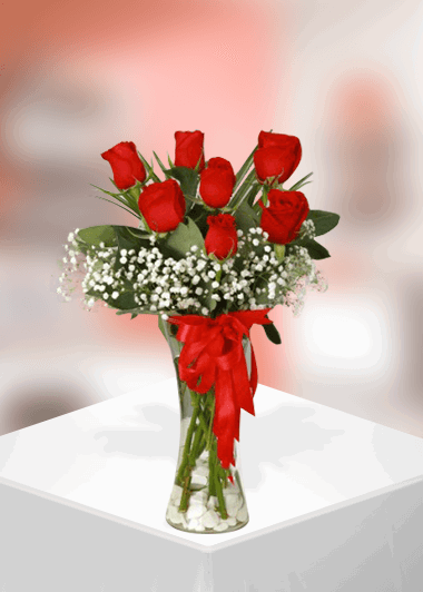 7 Kırmızı Gülün Zerafeti-22 Gaziantep Çiçek Sepeti Siparişi